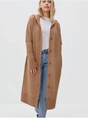 Everlane Cozy-Stretch Duster Maxi Cardigan Wool Yak Blend Long Sweater Layering